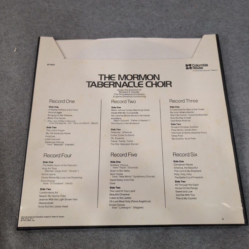Mormon Tabernacle Choir 6 LP Vinyl Box Set Columbia House P6 6007 1973 VG image 2