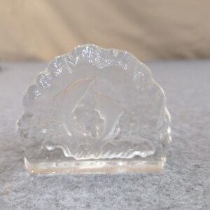 Frosted Glass Dolphin Hawaii Souvenir Paperweight Clear Textured Figurine image 3