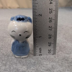 Vintage Blau & Weiß 2 "Hello Kitty Figur - Knapper Maneki-neko Bild 2