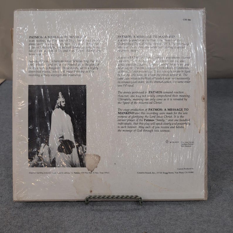 Patmos A Message To Mankind 2LP Vinyl Record 1974 Creative Sound CSS 584 VG image 2