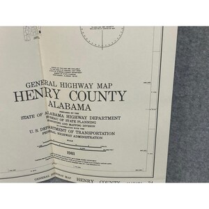 1981 Henry County Alabama General Landstraße Vintage Map Topographic Road 19 "x 18" Bild 2
