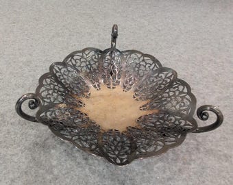 International Silver Company Lovelace 1427 verzilverde doorboorde snoepschaal