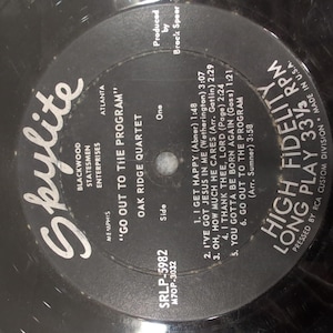 The Oak Ridge Quartet Go Out To The Program Vinyl LP Skylite SRLP-5982 Gospel image 3