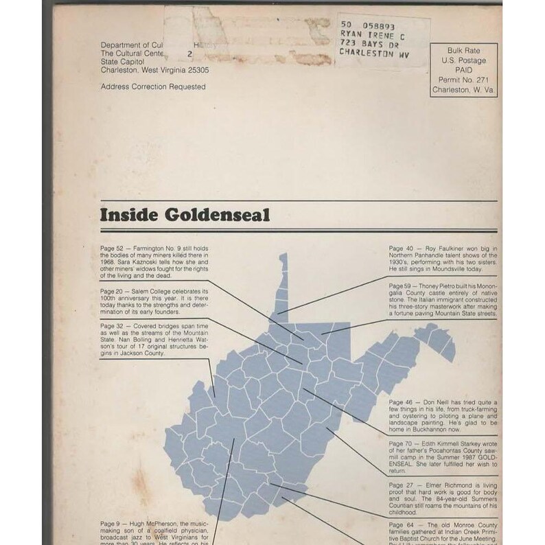 Goldenseal Magazine Summer 88 West Virginia Traditional Life Hugh McPherson VTG image 2