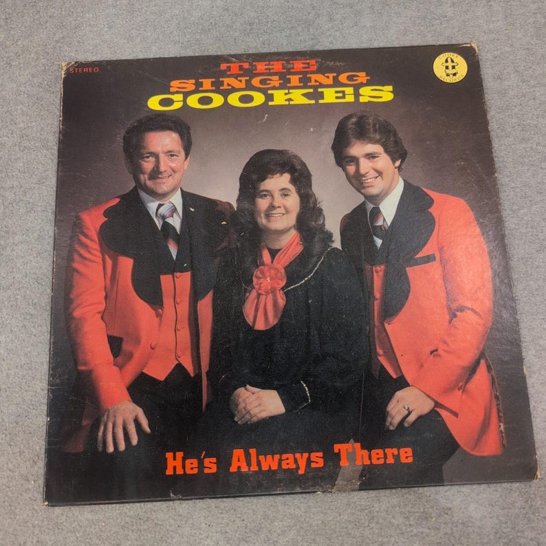 The Singing Cookes He's Always There Vinyl LP Southern Gospel Cooke Records VG- image 1