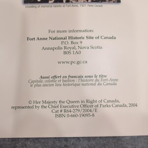 The Story of Fort Anne Canada National Historic Site Booklet Parks Canada 2004 image 3