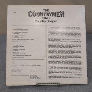 The Countrymen Sing Country Gospel Vinyl LP Kirkwood Records Huntsville Alabama image 2