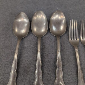 Crescent Nickel Silver Flatware Set 14pc Ornate Scroll Forks Spoons Knives image 3