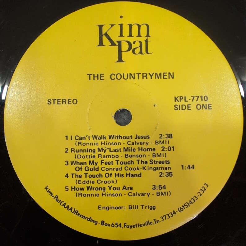 The Countrymen Self Titled Vinyl LP Kim-Pat KPL-7710 Southern Gospel Tennessee image 3