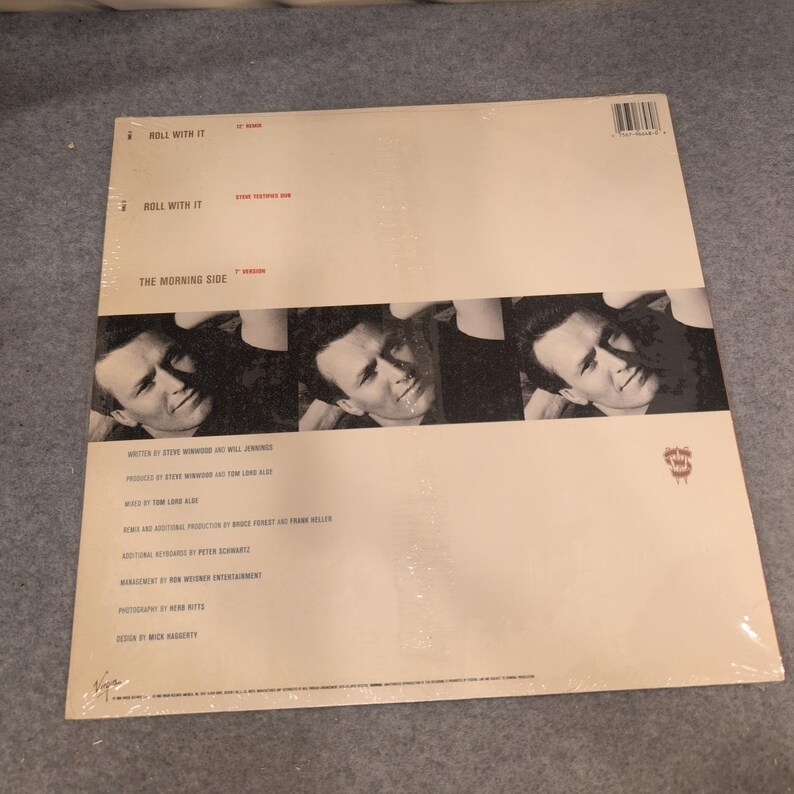 Steve Winwood Roll With It 12" Vinyl Single 1988 45 RPM 0-96648 Remix VG+ image 2