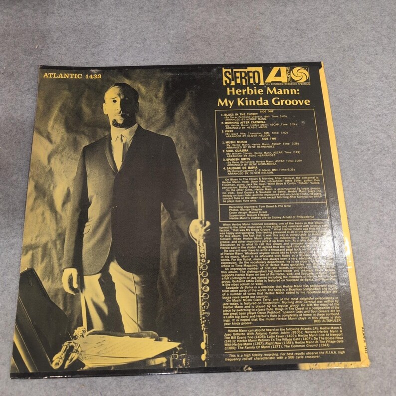 Herbie Mann My Kinda Groove Vinyl LP Atlantic SD 1433 Stereo Jazz Record image 2