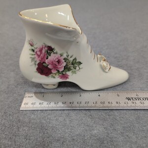 Formalities by Baum Bros White Ceramic Victorian Style Shoe Figurine Floral Rose image 7