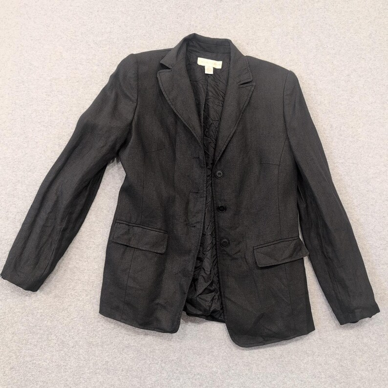 CASUAL CORNER Womens Blazer Jacket Black Size 2 Made in Romania Classic image 1