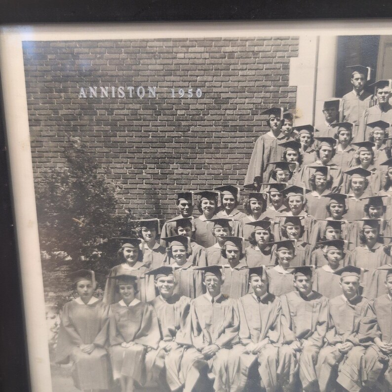 Vintage Anniston High School 1950 Class Graduation Photo Framed Lance Johnson image 2