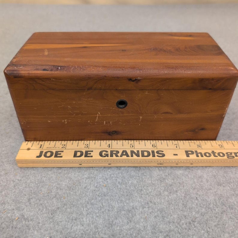 Vintage Lane Cedar Chest Miniature Jewelry Trinket Box Geo Cater Furniture Co image 8