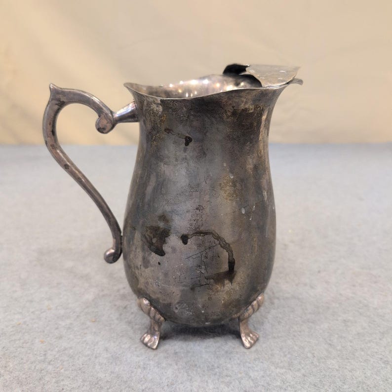 International Silver Co Handmade Silverplated Footed Pitcher with Lid image 3