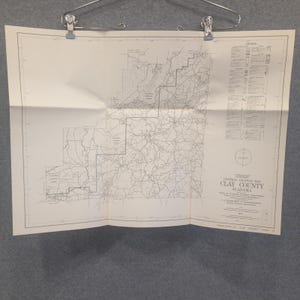 VTG 1973 Clay County Alabama General Highway Map Lineville Ashland Delta Hollins image 1