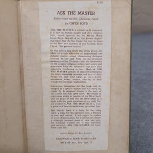 Chiedi al Maestro Riflessioni sulla fede cristiana Gwen Boyd Copertina rigida 1956 FIRMATO immagine 4