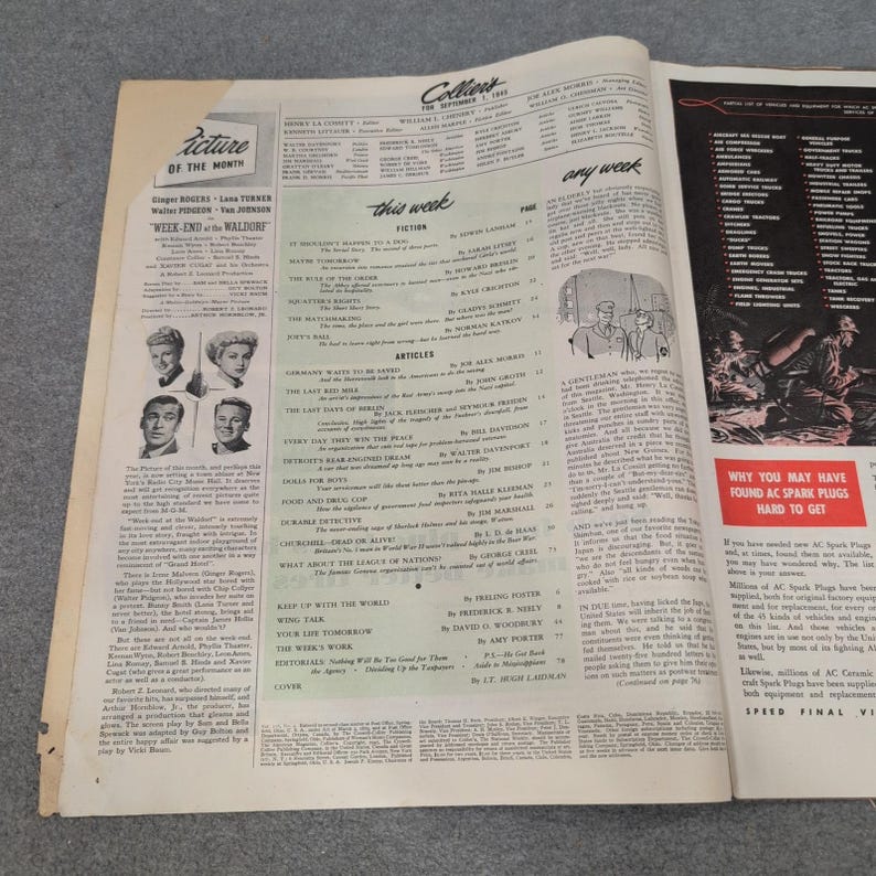 Collier's Magazine September 1 1945 Detroit's Dreams Walter Davenport WWII Era image 2