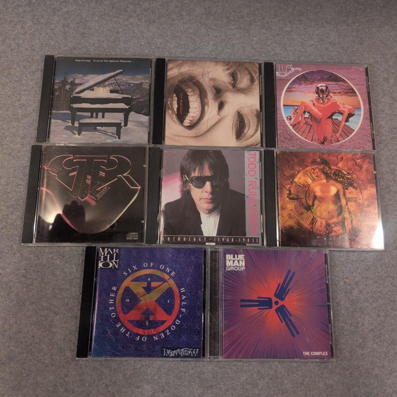 8 Art Rock Prog CD Lot Supertramp Todd Rundgren Marillion Blue Man Group GTR image 1