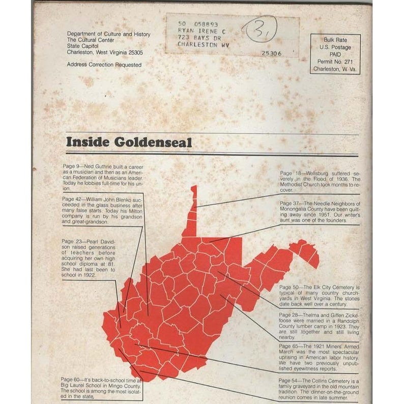 Goldenseal West Virginia Traditional Life Magazine Fall 1987 Ned Guthrie VTG image 2