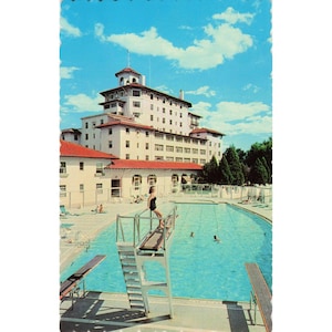 Broadmoor Hotel Colorado Springs CO Chrome Postcard Dexter Press Pool c1950s image 1