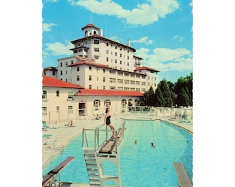 Broadmoor Hotel Colorado Springs CO Chrome Postcard Dexter Press Pool c1950s