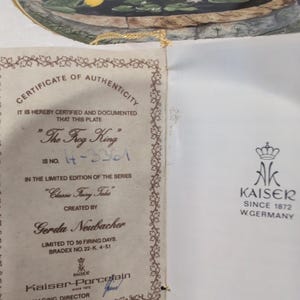 Kaiser Porcelain The Frog King Gerda Neubacher Classic Fairy Tales Plate image 4