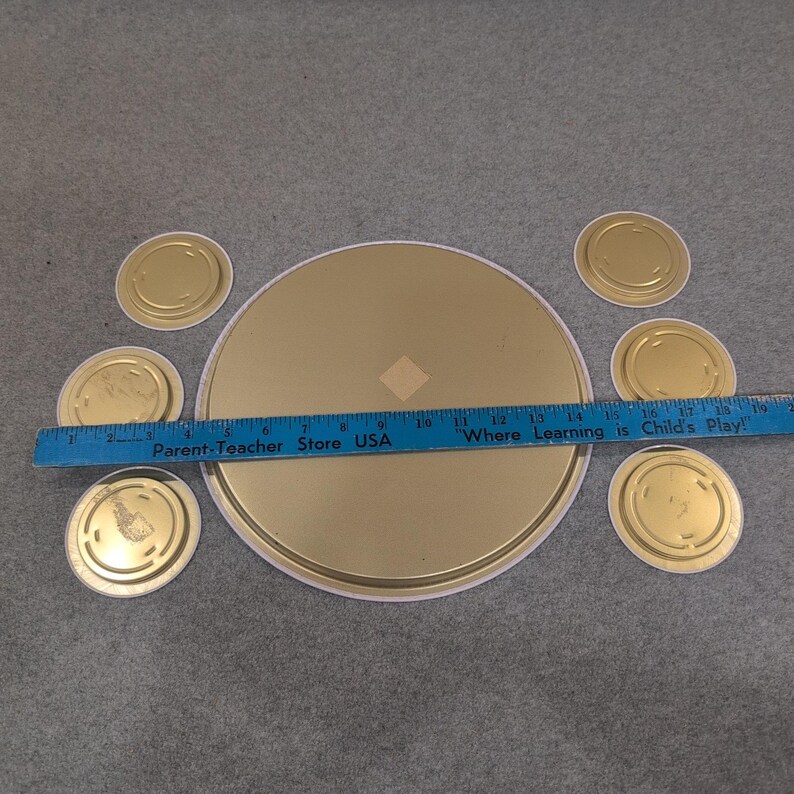 Vintage Alaska State Map Metal Serving Tray and Coaster Set Forget-Me-Not 7pc image 5