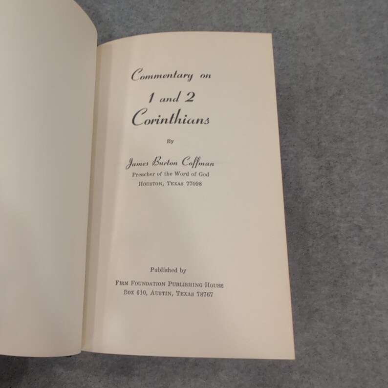 Commentary on 1 and 2 Corinthians James Burton Coffman Signed First Edition 1977 image 7