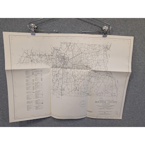 1978 Houston County Alabama Highway Map Vintage Dothan Ardilla Avon 25" x 18" image 1