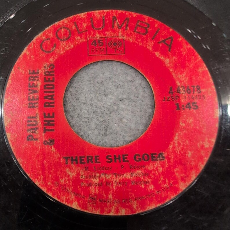 Paul Revere & The Raiders Hungry There She Goes 45 RPM Columbia 4-43678 Vinyl image 2