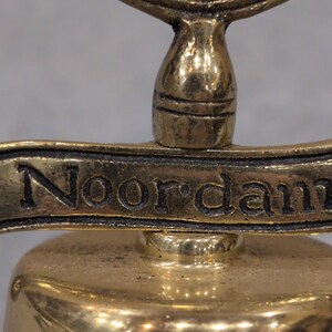 Vintage Brass Holland America Noordam 6" Brass Bell - Cruise Line Ship Nautical image 2