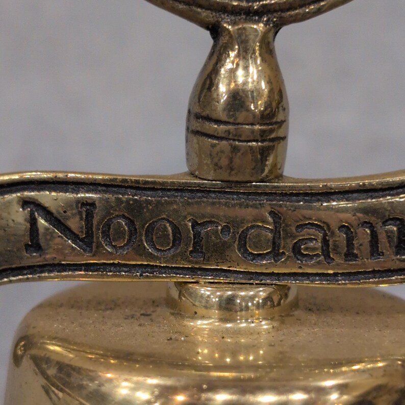 Vintage Brass Holland America Noordam 6" Brass Bell - Cruise Line Ship Nautical image 2