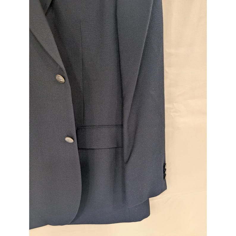 VTG Dockers Men's Black Blazer Jacket Size 46 L Long Business Casual Wool Blend image 3