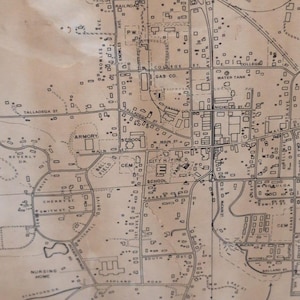 VTG Lineville Alabama Map 1978 City Map Mounted on Wood 21" x 16.5" Clay County image 3