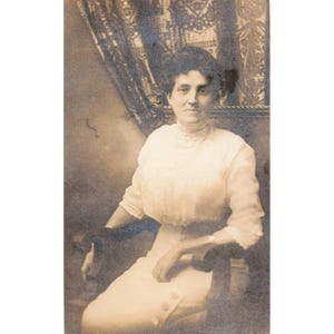 Antike RPPC-Echtfoto-Postkarte, Frauenporträt, Bruder Ed, Schwester Jane NOKO Bild 1