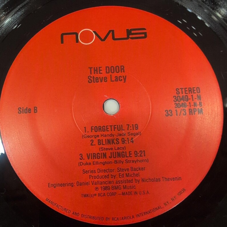 Steve Lacy The Door Vinyl LP 1989 Novus 3049-1-N Jazz Soprano Saxophone VG+ image 6