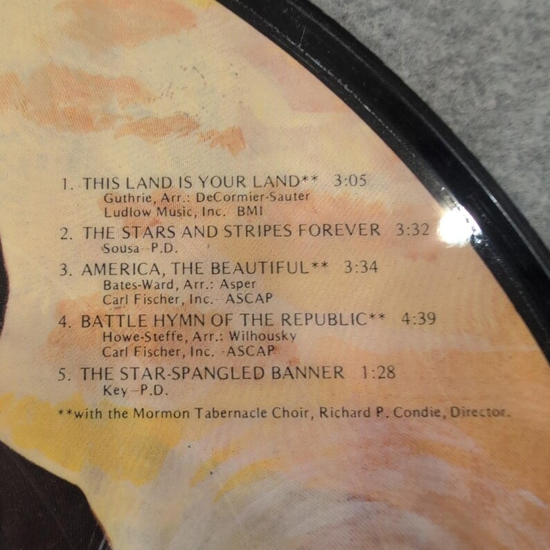 Celebration US Bicentennial Picture Disc Vinyl LP Mormon Tabernacle Choir 1976 image 2