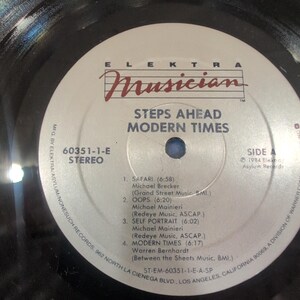 Steps Ahead Modern Times Vinyl LP 1984 Elektra Musician 60351-1-E Michael Brecke image 4