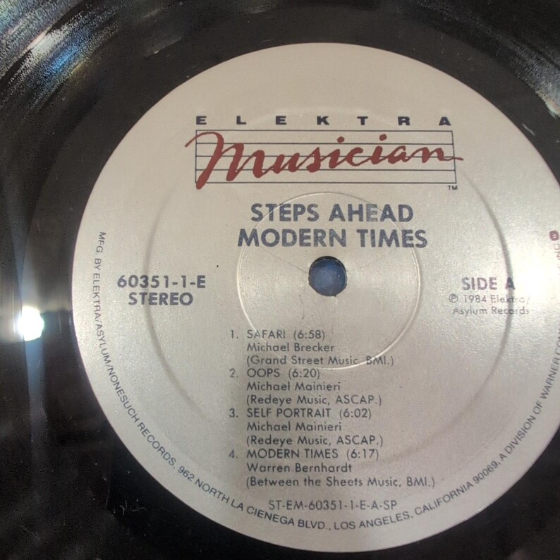Steps Ahead Modern Times Vinyl LP 1984 Elektra Musician 60351-1-E Michael Brecke image 4