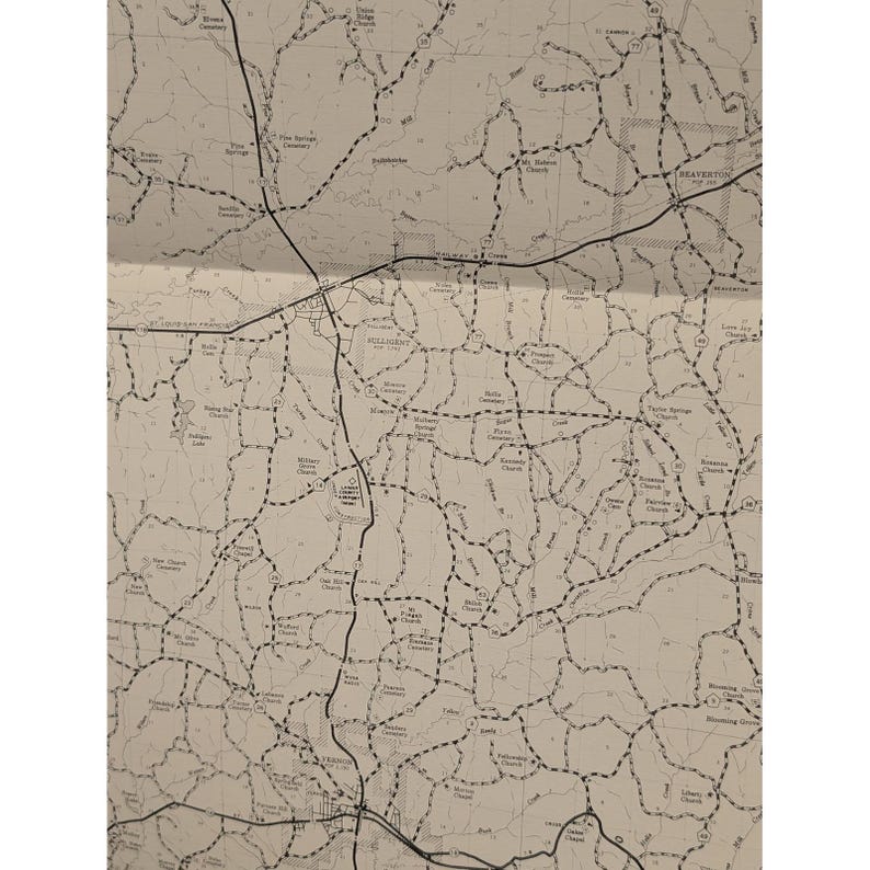 Vintage 1979 General Highway Map Lamar County Alabama Wall Art 21" x 18" image 4