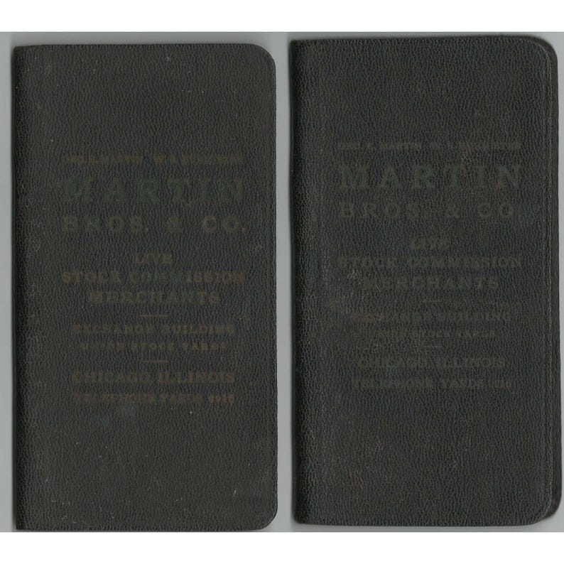 Vintage Martin Bros & Co Chicago Union Stock Yards Pocket Notebooks 1938 1940 G image 1
