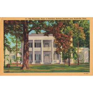 The Hermitage Andrew Jackson Nashville TN Linen Postcard 1947 Curt Teich image 1