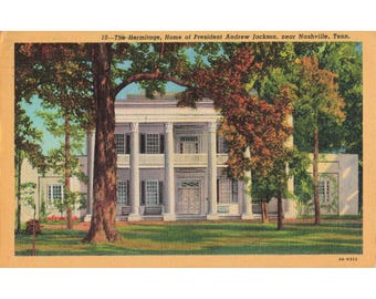 The Hermitage Andrew Jackson Nashville TN Linen Postcard 1947 Curt Teich