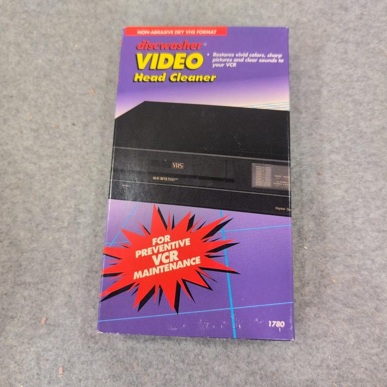 Discwasher Video Head Cleaner VHS Format Non-Abrasive Dry VCR Maintenance 1780 image 1