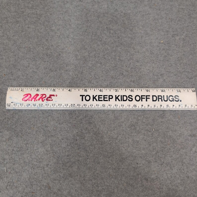 Vintage D.A.R.E. To Keep Kids Off Drugs 12 Inch Plastic Ruler White Made in USA image 2