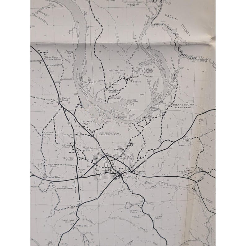 VTG 1981 General Highway Map Wilcox County Alabama 28" x 18" Camden Gee's Bend image 4