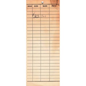 Vintage 1950s Monticello Livestock Auction Tag Wisconsin Cow Pig Sheep Bull image 2