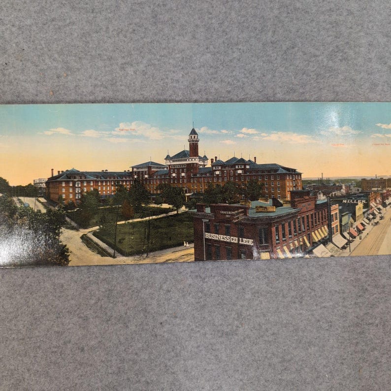 Vintage Panoramic Postcard Heart of Hot Springs Arkansas Eastman Hotel Army Navy image 4